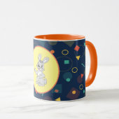 Cute Bunny Art on Colorful Pattern Tasse (VorderseiteRechts)