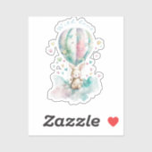 Cute bunny AVIATION, personalisiert Aufkleber (Blatt)