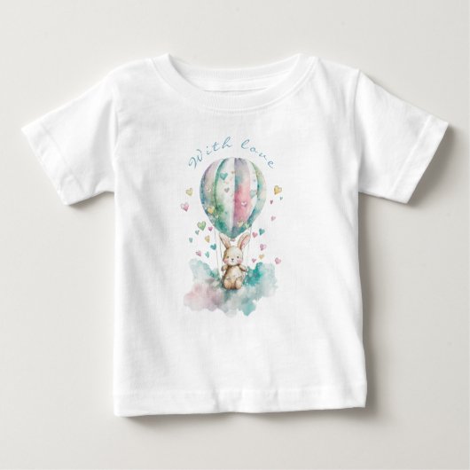 Cute bunny AVIATION, personalisiert Baby T-shirt (Vorderseite)