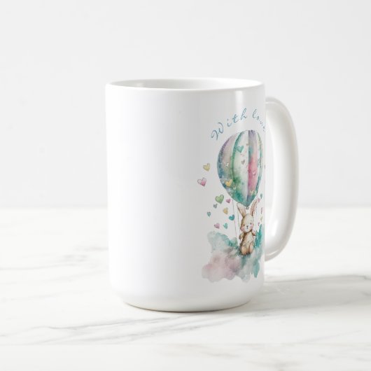 Cute bunny AVIATION, personalisiert Kaffeetasse (VorderseiteRechts)