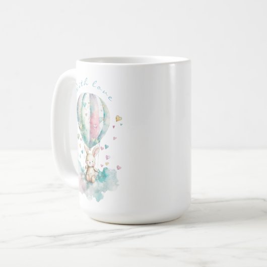 Cute bunny AVIATION, personalisiert Kaffeetasse (Vorderseite Links)