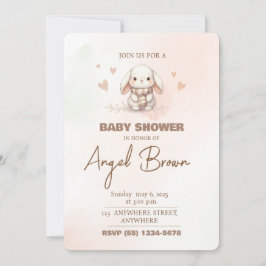 Cute bunny baby shower invitation feiertagskarte