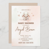 Cute bunny baby shower invitation feiertagskarte (Vorne/Hinten)