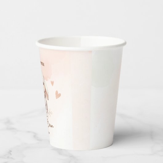 Cute Bunny Baby Shower Pappbecher (Links)