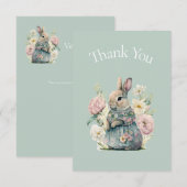 Cute Bunny Baby Shower Thank You Dankeskarte (Vorne/Hinten)