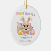 Cute Bunny Baby's First Easter  Keramik Ornament (Rechts)