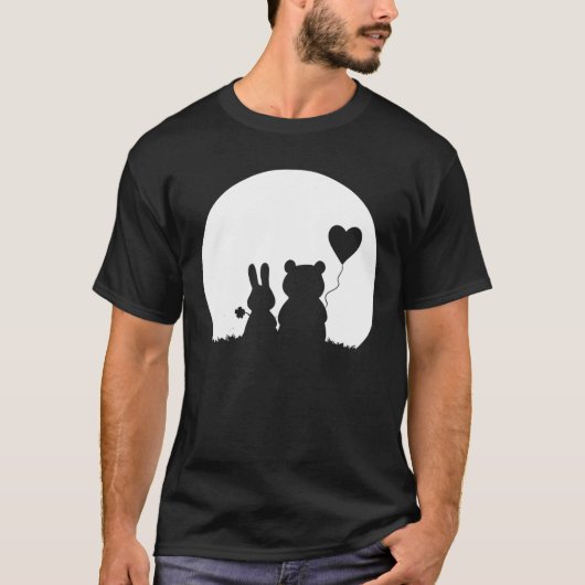 Cute Bunny Bear Love Couple Valentine's Day Rabbit T-Shirt (Vorderseite)