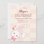 Cute bunny birthday einladung (Vorderseite)