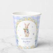 Cute Bunny Blue Baby Shower Paper Cups Pappbecher (Rückseite)
