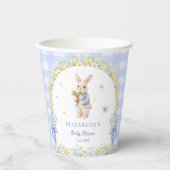 Cute Bunny Blue Baby Shower Paper Cups Pappbecher (Vorderseite)