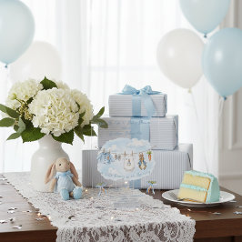 Cute Bunny Boy Clothesline Baby Shower  Acryleinladungen