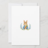 Cute Bunny Boy Floral Blue Bow Baby Shower Einladung (Rückseite)