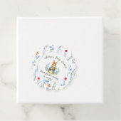 Cute Bunny Boy Floral Blue Bow Baby Shower Geschenkanhänger (Beispiel)