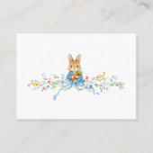 Cute Bunny Boy Floral Blue Bow Diaper Raffle Begleitkarte (Rückseite)