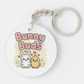 Cute Bunny Buds Easter Keychain Schlüsselanhänger (Rückseite)