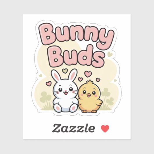 Cute Bunny Buds Easter Sticker (Blatt)