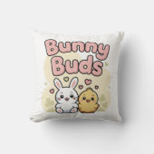 Cute Bunny Buds Easter Throw Pillow Kissen (Vorderseite)