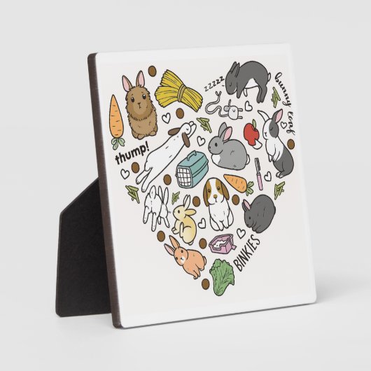  Cute Bunny Bunnies Reusable friendly Bunny Lover Fotoplatte (Vorderseite)