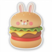 Cute Bunny Burger Character Custom Sticker (Vorderseite)