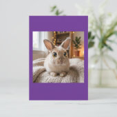 Cute bunny card dankeskarte (Stehend Vorderseite)