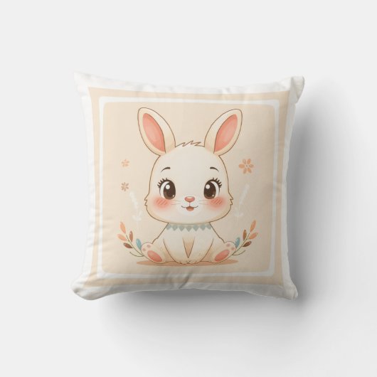Cute Bunny Cartoon Cushion Kissen (Vorderseite)