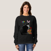 Cute Bunny Cat With Easter Egg Basket Happy Easter Sweatshirt (Vorne ganz)