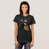 Cute Bunny Cat With Easter Egg Basket Happy Easter T-Shirt (Vorne ganz)