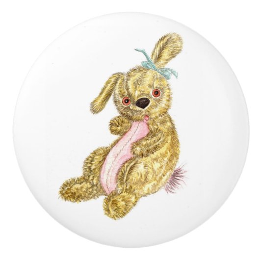 Cute Bunny Ceramic Knob Keramikknauf (Vorderseite)
