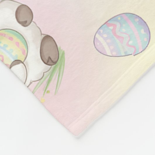 Cute Bunny Chick & Lamb Easter Pattern Fleecedecke (Ecke)