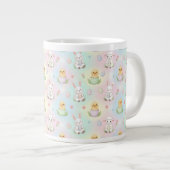 Cute Bunny Chick & Lamb Easter Pattern Jumbo-Tasse (Vorderseite Rechts)