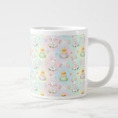 Cute Bunny Chick & Lamb Easter Pattern Jumbo-Tasse (Rechts)