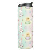 Cute Bunny Chick & Lamb Easter Pattern Kids  Thermosbecher (Nach links gedreht)