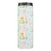 Cute Bunny Chick & Lamb Easter Pattern Kids  Thermosbecher (Rückseite)