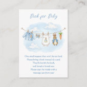 Cute Bunny Clothesline Baby Shower Book Request Begleitkarte (Vorderseite)