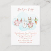 Cute Bunny Clothesline Baby Shower Book Request Begleitkarte (Vorderseite)