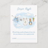 Cute Bunny Clothesline Baby Shower Diaper Raffle Begleitkarte (Vorderseite)