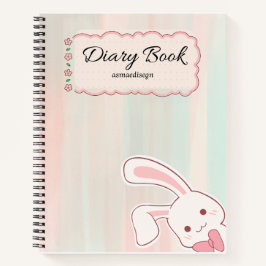 cute bunny diary notebook,  notizblock