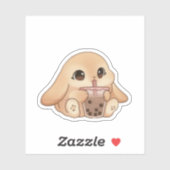 Cute Bunny Drinking Boba Tea Sticker (Blatt)