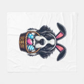 Cute Bunny Ear Saint Bernard Dog Easter Egg Owner  Fleecedecke (Vorderseite (Horizontal))