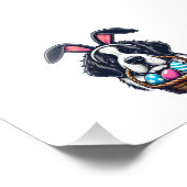 Cute Bunny Ear Saint Bernard Dog Easter Egg Owner  Fotodruck (Ecke)