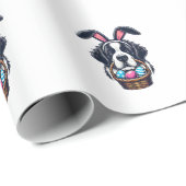 Cute Bunny Ear Saint Bernard Dog Easter Egg Owner  Geschenkpapier (Rolleneckpunkt)