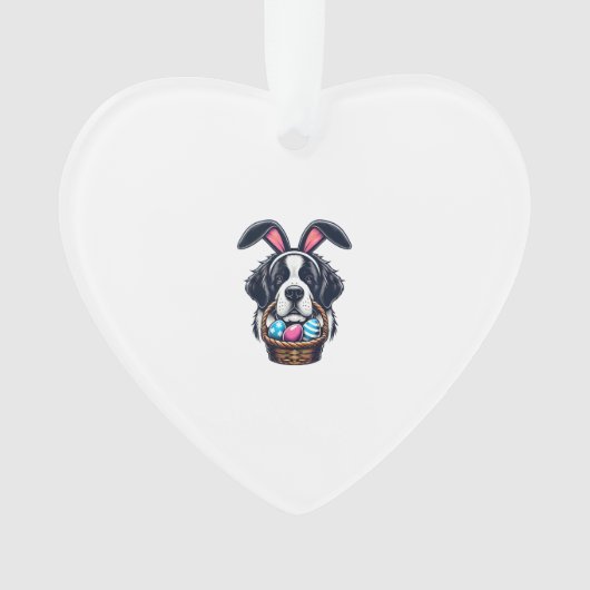 Cute Bunny Ear Saint Bernard Dog Easter Egg Owner  Ornament (Vorderseite)