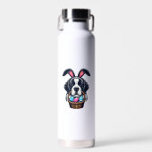 Cute Bunny Ear Saint Bernard Dog Easter Egg Owner  Trinkflasche (Vorne)