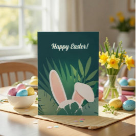 Cute Bunny Ears Easter Thank You Card Dankeskarte