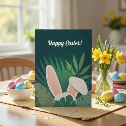 Cute Bunny Ears Easter Thank You Card Dankeskarte