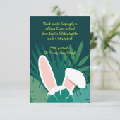 Cute Bunny Ears Easter Thank You Card Dankeskarte (Stehend Vorderseite)
