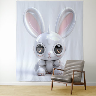 Cute Bunny Ears Tapestry Wandteppich