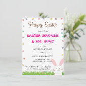 Cute Bunny  Easter BRUNCH & HUNT Einladung (Stehend Vorderseite)