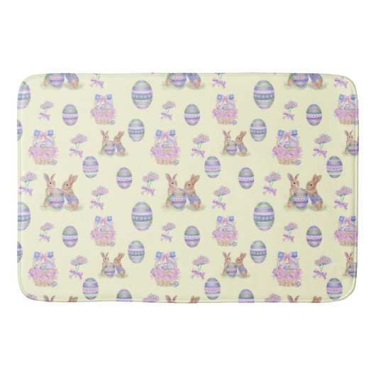 Cute Bunny Easter Egg Bath Mat Badematte (Vorderseite)