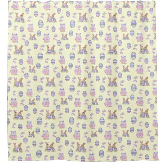 Cute Bunny Easter Egg Shower Curtain Duschvorhang (Vorderseite)